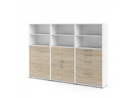 Knihovna Office kombinace 80400/144 bílá/dub sonoma