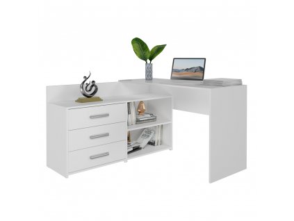 Psací stůl s komodou Dado bílá