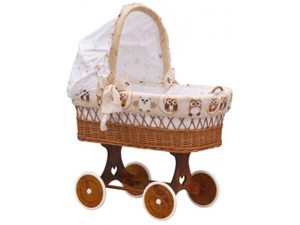 Boudička ke košíku pro miminko - Scarlett Sovička - béžová