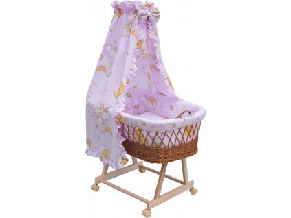 Košík pro miminko s nebesy Mráček - růžová