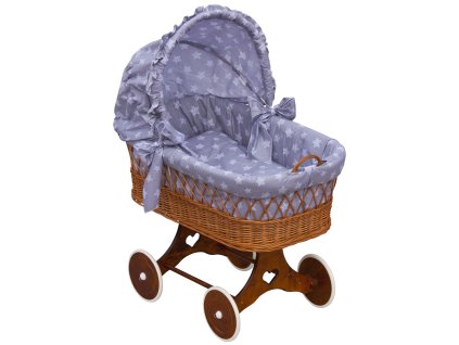 Boudička ke košíku pro miminko - Scarlett Hvězdička - šedá