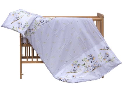 Povlečení do postýlky 2dílné Scarlett Koala - šedá 100 x 135 cm