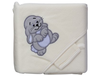 Froté ručník - Scarlett zajíc s kapucí - béžová