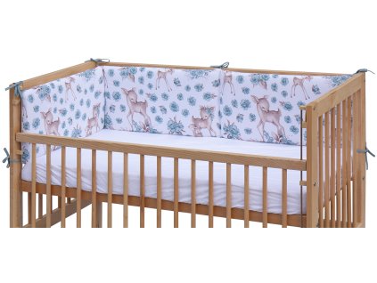 Mantinel do postýlky 4dílný - Scarlett Srneček - 180 x 30 cm - tyrkysová