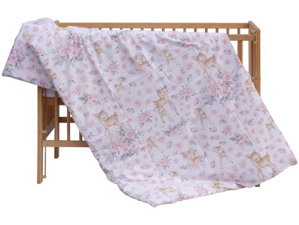 Povlečení do postýlky 2dílné Scarlett Srneček - růžová 100 x 135 cm