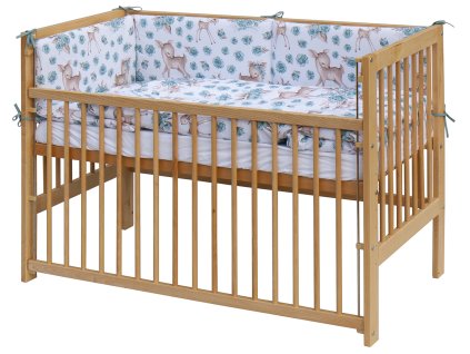 Dětská postýlka s kompletní výbavou Scarlett 120 x 60 cm - Srneček - tyrkysová