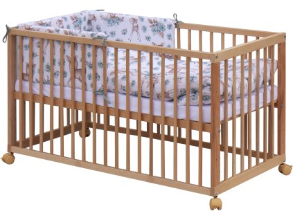 Dětská postýlka s kompletní výbavou Scarlett 120 x 60 - Srneček - tyrkysová