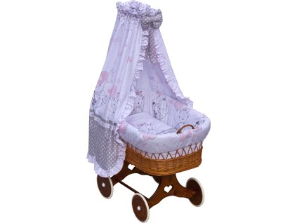 Košík pro miminko s nebesy Scarlett Gusto - růžová
