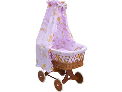Košík pro miminko s nebesy Scarlett Mráček - růžová