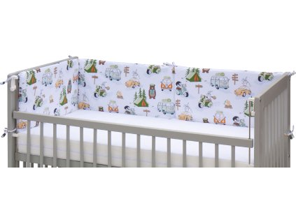 Mantinel do postýlky 4dílný - Scarlett Fany - 180 x 30 cm - tyrkysová