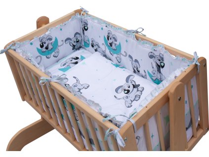 Souprava do kolébky - Scarlett Tigi - tyrkysová