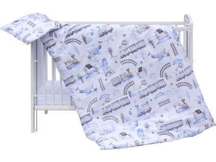 Povlečení do postýlky 2dílné - Scarlett Mašinka - 135 x 100 cm - modrá