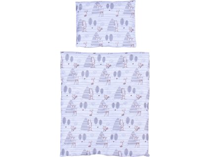 Set peřinka a polštař do kočárku Scarlett Srneček - šedá