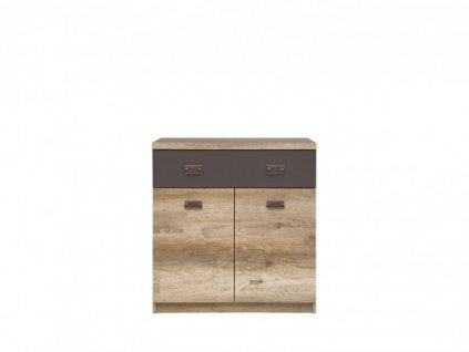 MALCOLM komoda KOM2D1S dub canyon monument s potiskem 3D/šedý wolfram