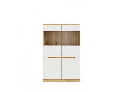 NUIS vitrína REG2D2W dub wotan/bílý lesk