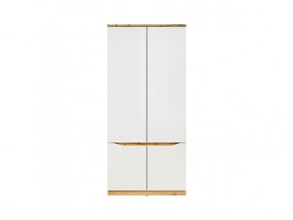 NUIS šatní skříň SZF4D dub wotan/bílý lesk