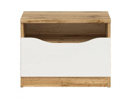 NUIS noční stolek KOM1S dub wotan/bílý lesk