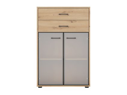 Vitrína SPACE OFFICE REG2W2S/120 dub artisan/černý mat