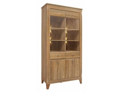 Vitrína BERGEN REG2W2D modřín sibiu zlatý