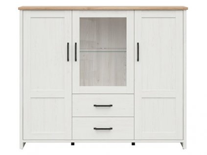 LOKSA vitrína REG2D1W2S  borovice bílá anderson