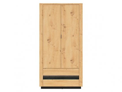 OSTIA šatní skříň SZF2D2S dub artisan/černý lesk