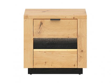 OSTIA noční stolek KOM2S dub artisan/černý lesk