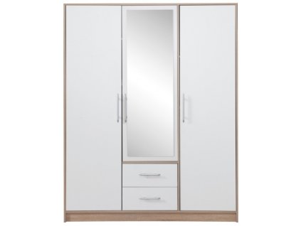 Šatní skříň Smart SRL 2 - se zrcadlem bílá + sonoma