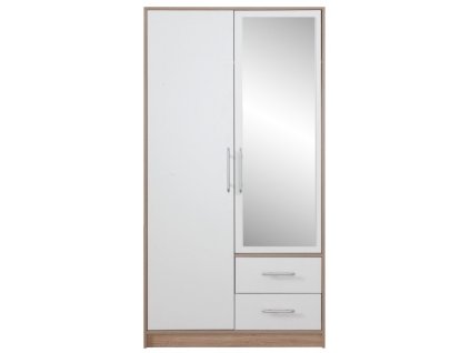 Šatní skříň Smart SRL 3 - se zrcadlem bílá + sonoma