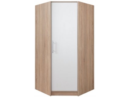 Rohová šatní skříň Smart SR 4 L/P bílá + sonoma