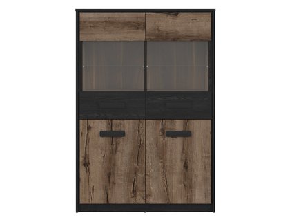 lož.KASSEL vitrína REG2D2W dub monastery/dub černý