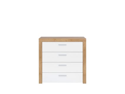 BALDER KOM4S komoda dub riviéra/bílý lesk