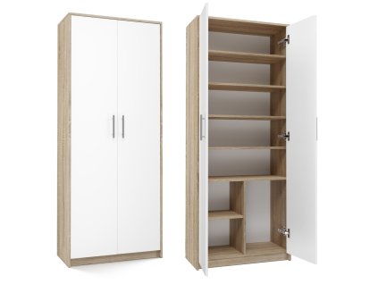 Kancelářská skříň Olina 2D bílá/dub sonoma