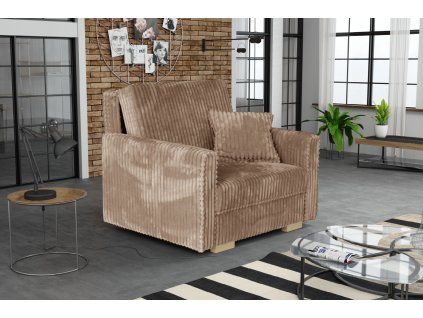 Rozkládací křeslo Vivian Piano I hnědé