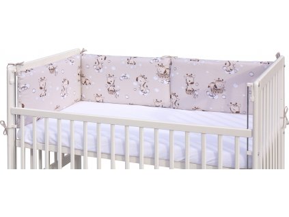 Mantinel do postýlky 4dílný - Scarlett Fiki - 180 x 30 cm - béžová