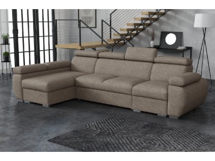 Sedací souprava Bodie L Aragon hnědošedá