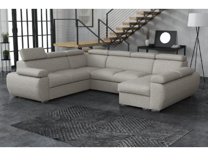 Sedací souprava Bodie U pravá světle šedá