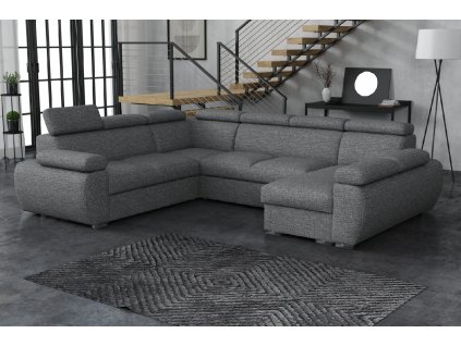 Sedací souprava Bodie U pravá tmavě šedá