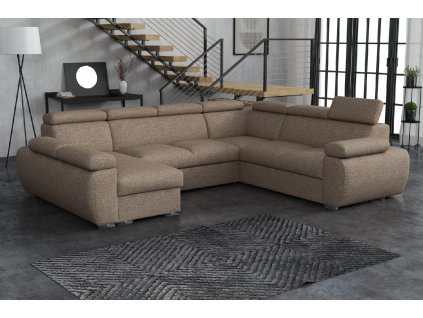 Sedací souprava Bodie U levá světle hnědá