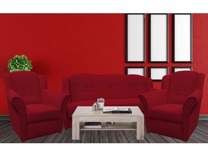Sedací souprava Agáta Matt Velvet červená