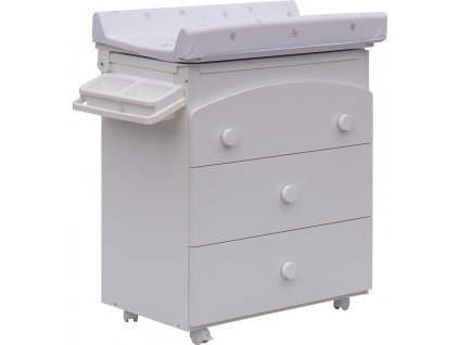 Přebalovací komoda s vaničkou Scarlett Vela - bílá s Přebalovací podložkou Slon - bílá