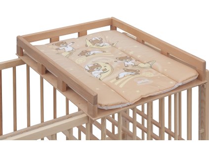 Přebalovací pult OGY Scarlett na postýlku - přírodní - s přebalovací podložkou Galaxy - béžová