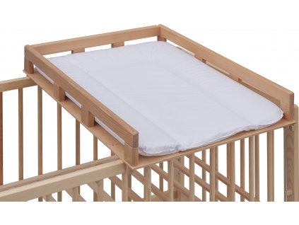 Přebalovací pult OGY Scarlett na postýlku - přírodní - s přebalovací podložkou Perla - bílá