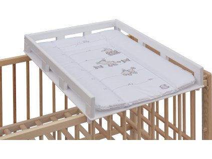 Přebalovací pult OGY Scarlett na postýlku - bílý - s přebalovací podložkou Oslík - bílá