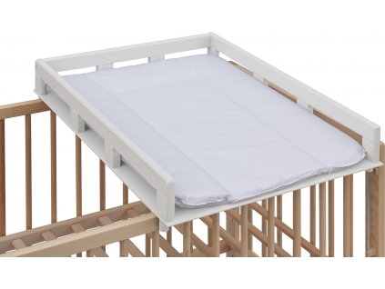 Přebalovací pult OGY Scarlett na postýlku - bílý - s přebalovací podložkou Perla - bílá