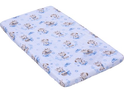 Prostěradlo do postýlky - Scarlett Fiki - modré - 120 x 60 cm