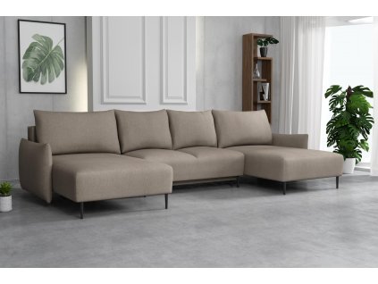 Sedací souprava Santino U Velo světle hnědá