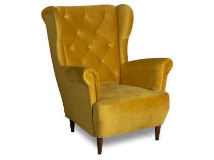 Relaxační křeslo ušák Selene K hořčicová