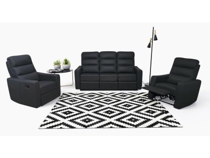 Sedací souprava relaxační Salome 3+1+1 černá