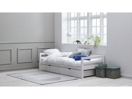Postel s úložným prostorem Actim bílá