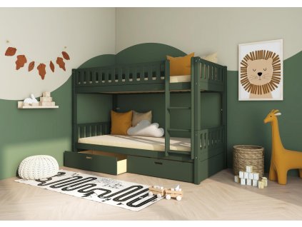 Patrová postel s úložným prostorem Viggo zelená